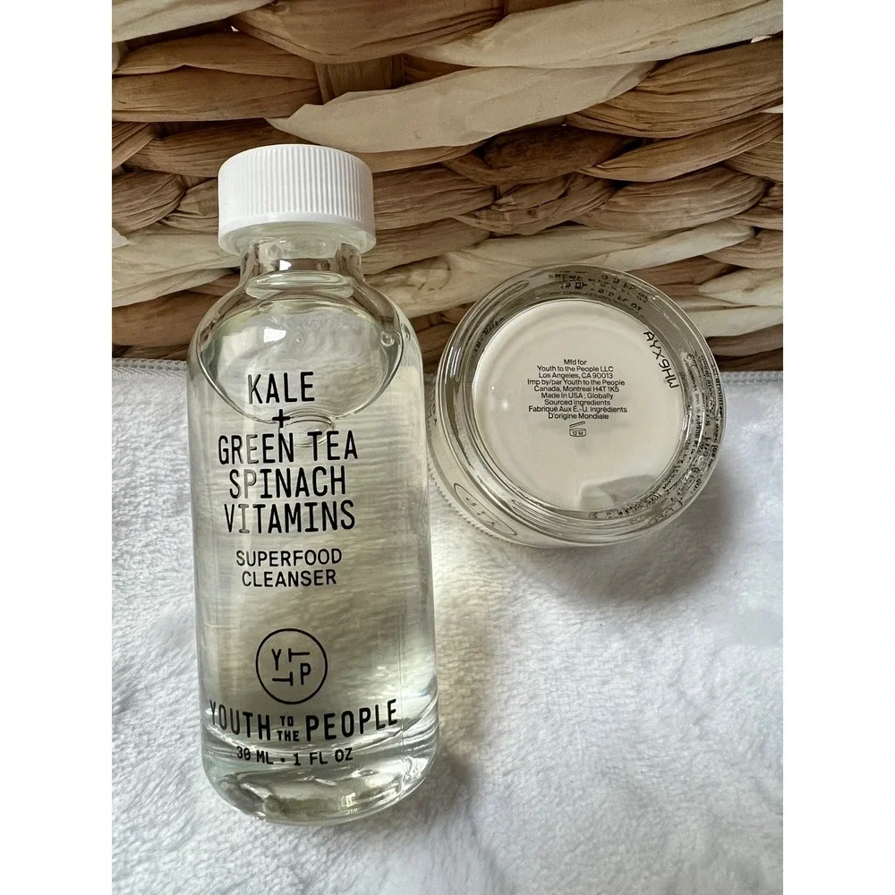 Youth To The People Superfood Cleanser and Moisture Cream Duo with Cloud Pouch